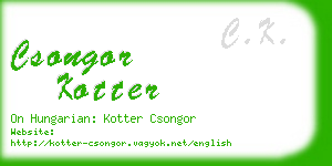 csongor kotter business card